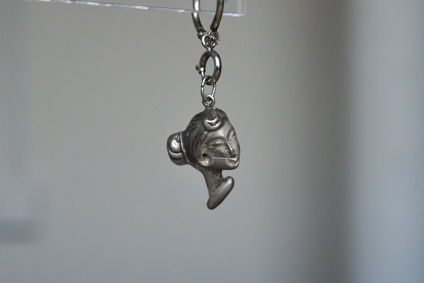 Beautiful Sterling Silver Art Nouveau Cameo Pendant - Stamped and Tested Sterling Silver - Art Nouveau Cameo Charm