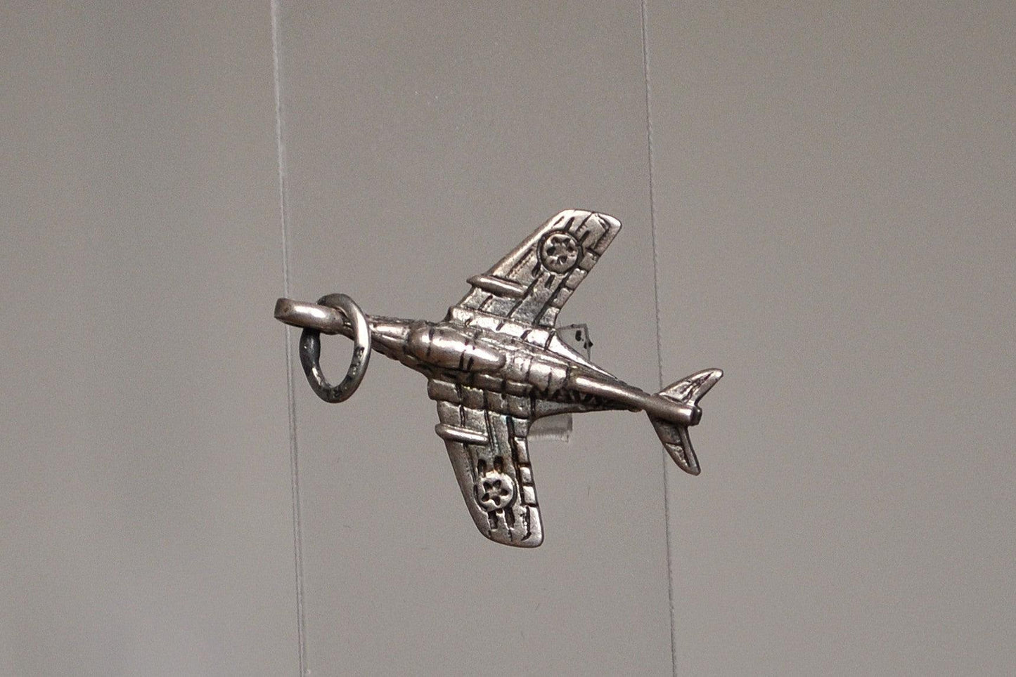 Rare Sterling Silver NAVY Fighter Jet Pendant - Tested and Stamped Sterling Silver - Beau Sterling Charm