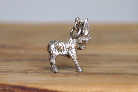 Cute Sterling Silver Baby Donkey Pendant - Tested Sterling Silver - Baby Burro Silver Pendant - Silver Mule Pendant