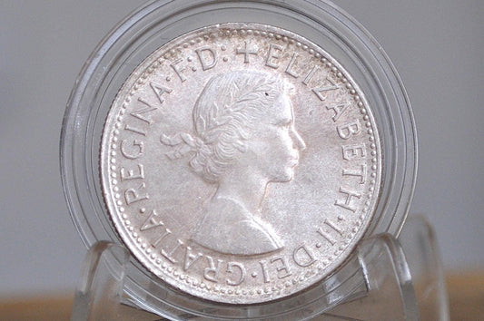 1957 Australian Silver Florin - Uncirculated Condition - Queen Elizabeth II - Great Coin! Silver Florin -