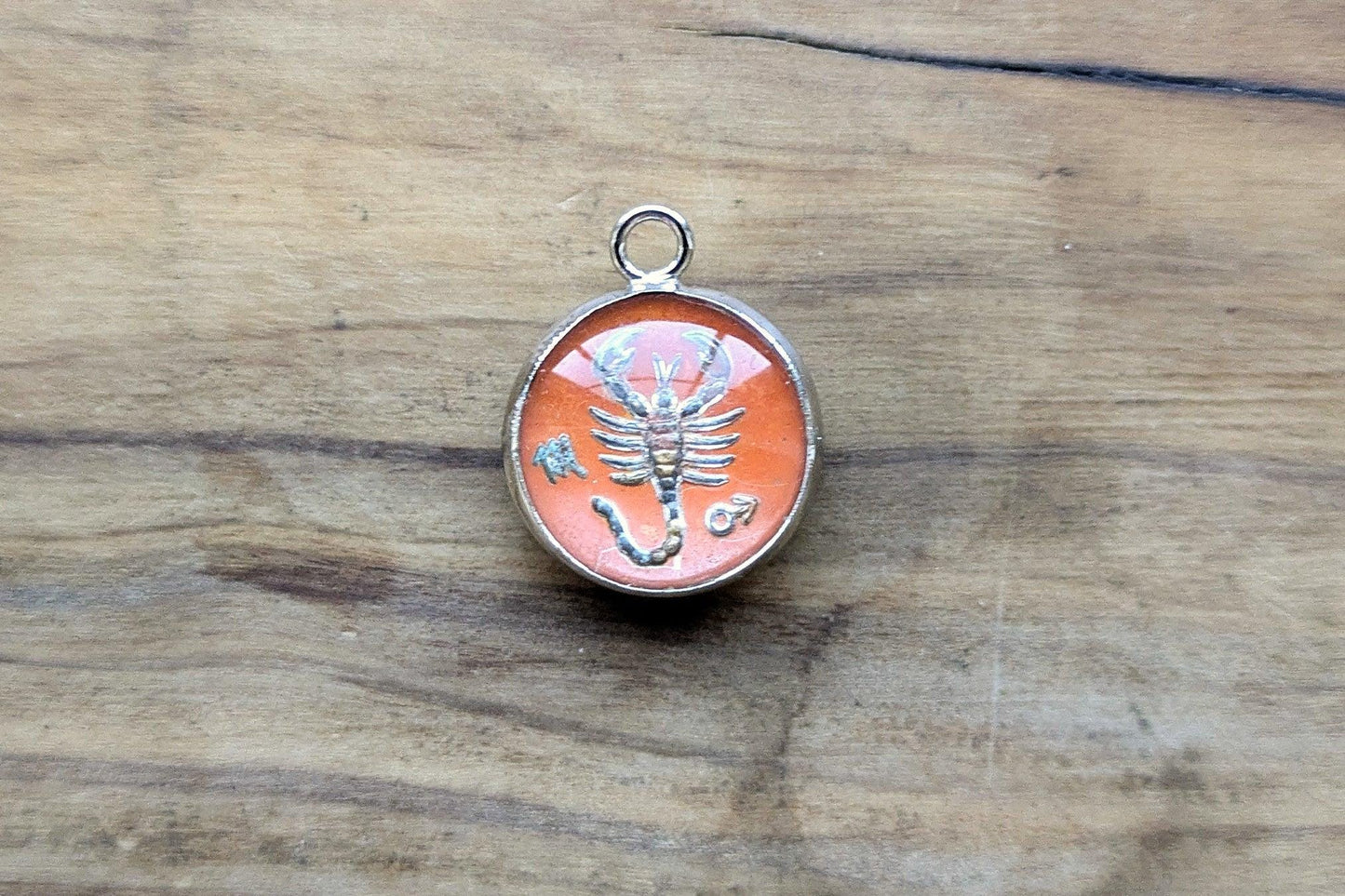 Sterling Silver Lucite Scorpio Pendant - Tested Sterling Silver - Astrology Pendant