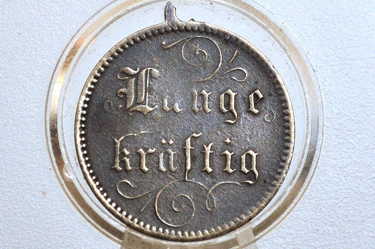Father of Microbiology Dr. Robert Koch German Token - German Hanover Token - Old German Exonumia - Science Memorabilia - Pendant Loop -