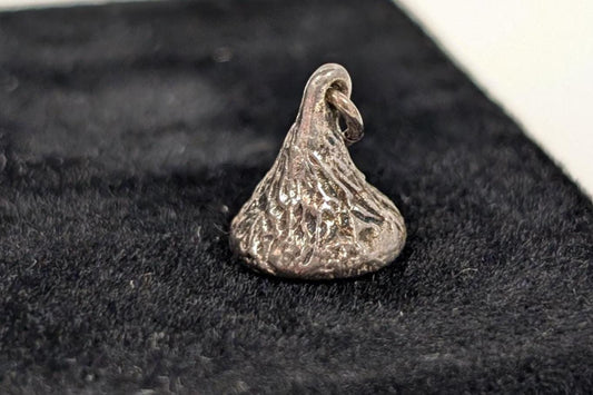 Sterling Silver Foil Wrapped Hershey Kiss Pendant - Stamped and Tested Sterling Silver - JCF Sterling