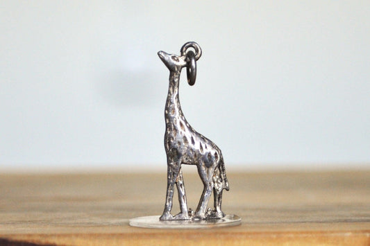 Sterling Silver Giraffe Charm - Stamped and Tested Sterling Silver - Rare 925 Giraffe Pendant