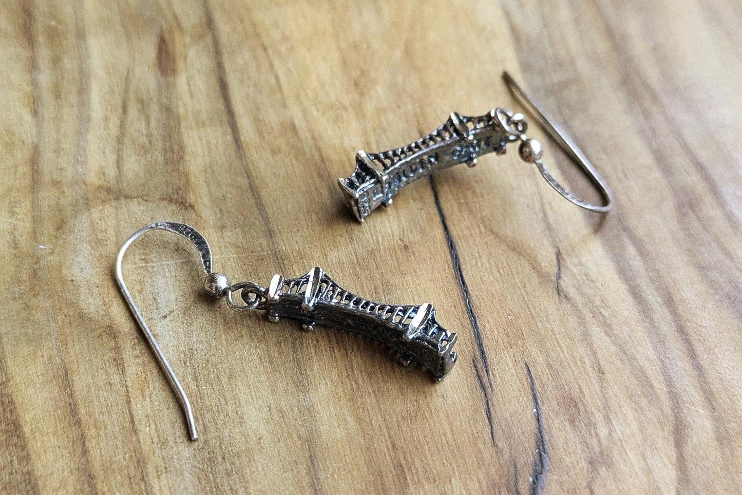 Sterling Silver Golden Gate Earrings - Stamped and Tested Sterling Silver - San Francisco Jewelry