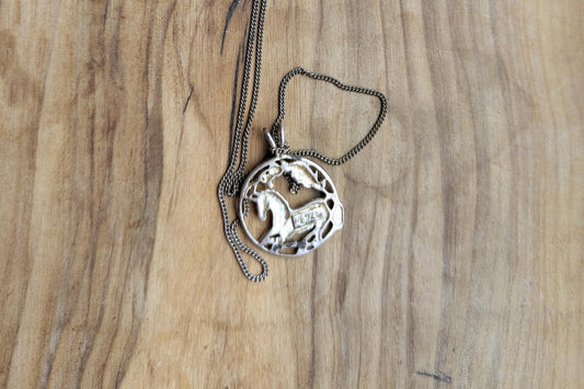 Sterling Silver Floral Unicorn Necklace - 18.5 Inches - Stamped and Tested Sterling Silver - Mythical Jewelry