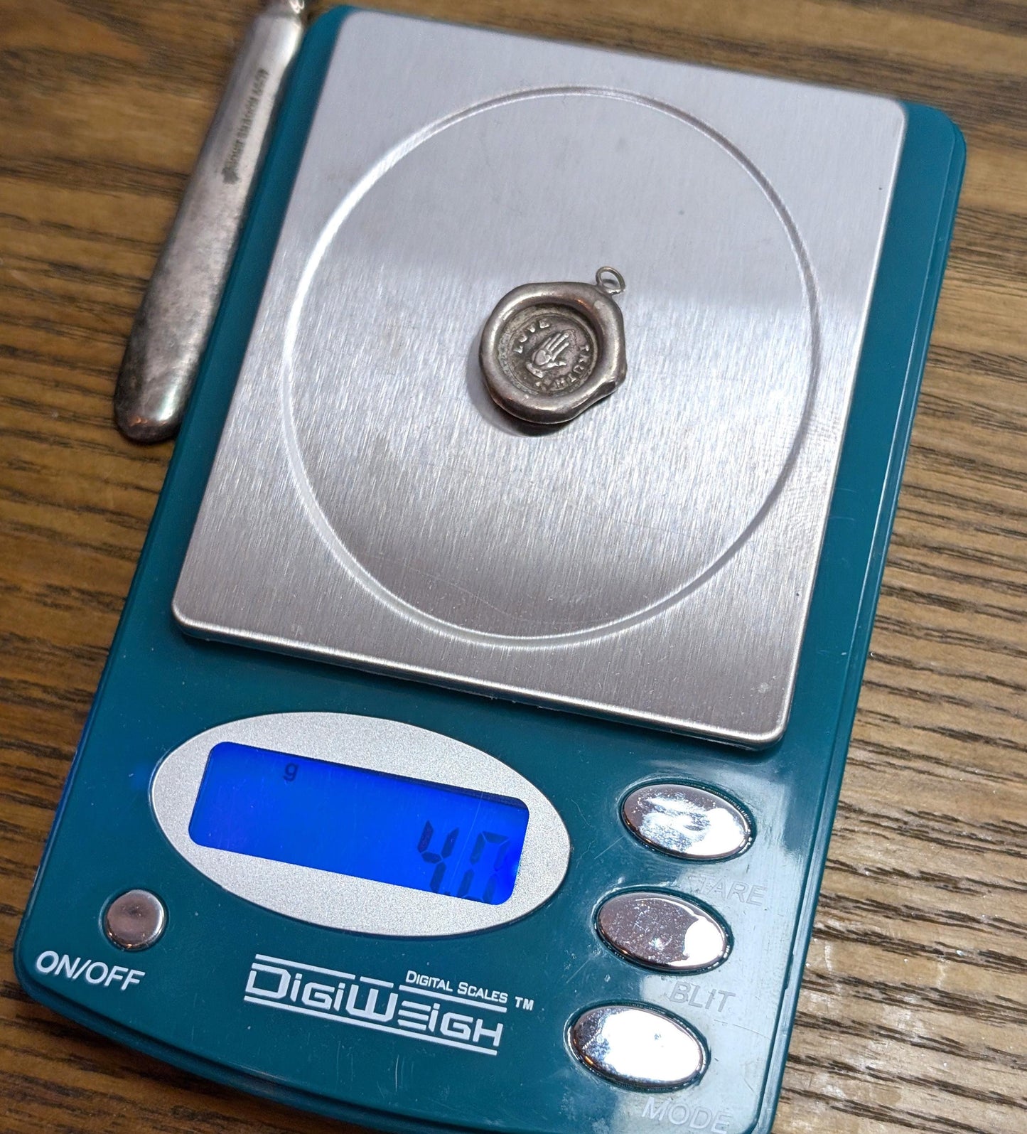 Sterling Irish SWALK 1800's Wax Seal Truth Love Charm Pendant 4 Grams 925 Silver