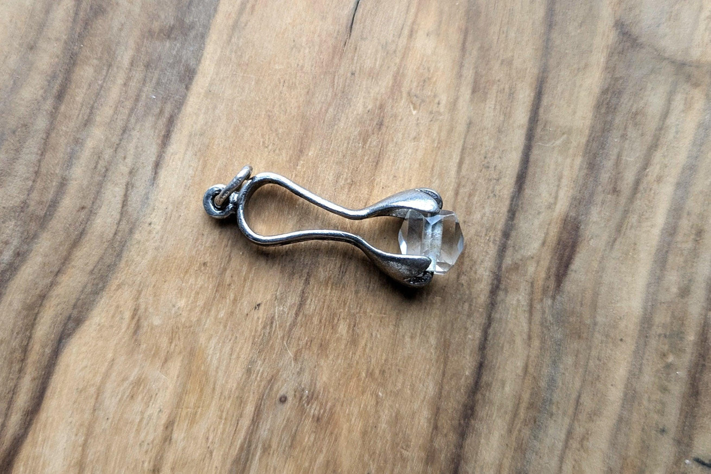 Sterling Silver Sugar/Ice Tong Charm - Tested Sterling Silver - Crystal Ice Cube