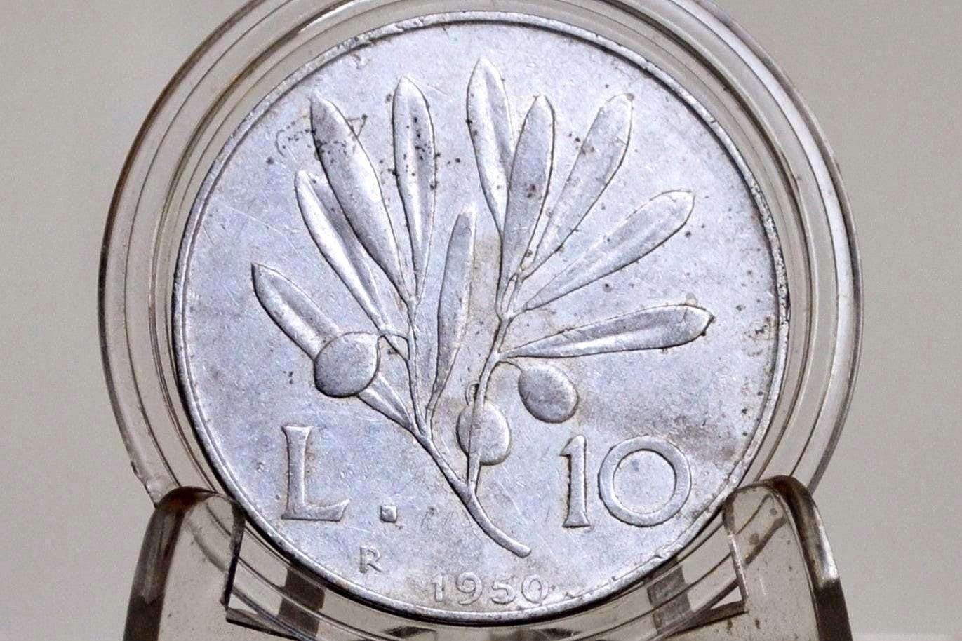 1940s/50s Italian Lira Coins - Luigi Einaudi - Italy 2 Lire, 5 Lire, 10 Lire - Republic of Italy - Great Condition -