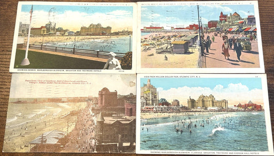 Lot of Eight Atlantic City, New Jersey Vintage Postcards - Antique Atlantic City, New Jersey Postcards lot of 8