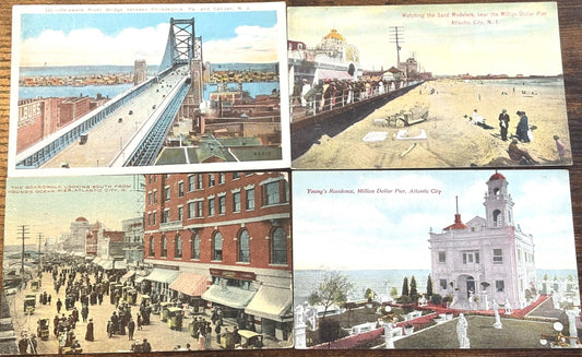 Lot of Eight Atlantic City, New Jersey Vintage Postcards - Antique Atlantic City, New Jersey Postcards lot of 8