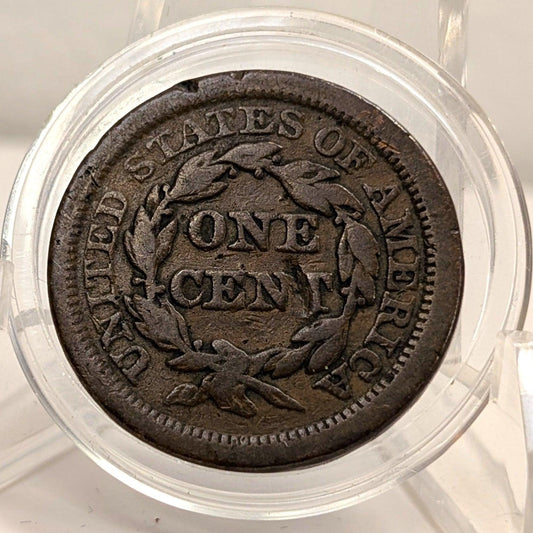 Scarce 1843 Braided Hair Large Cent Mature Head Large Letter Variety VG Details PCGS# 405845 OR 403943