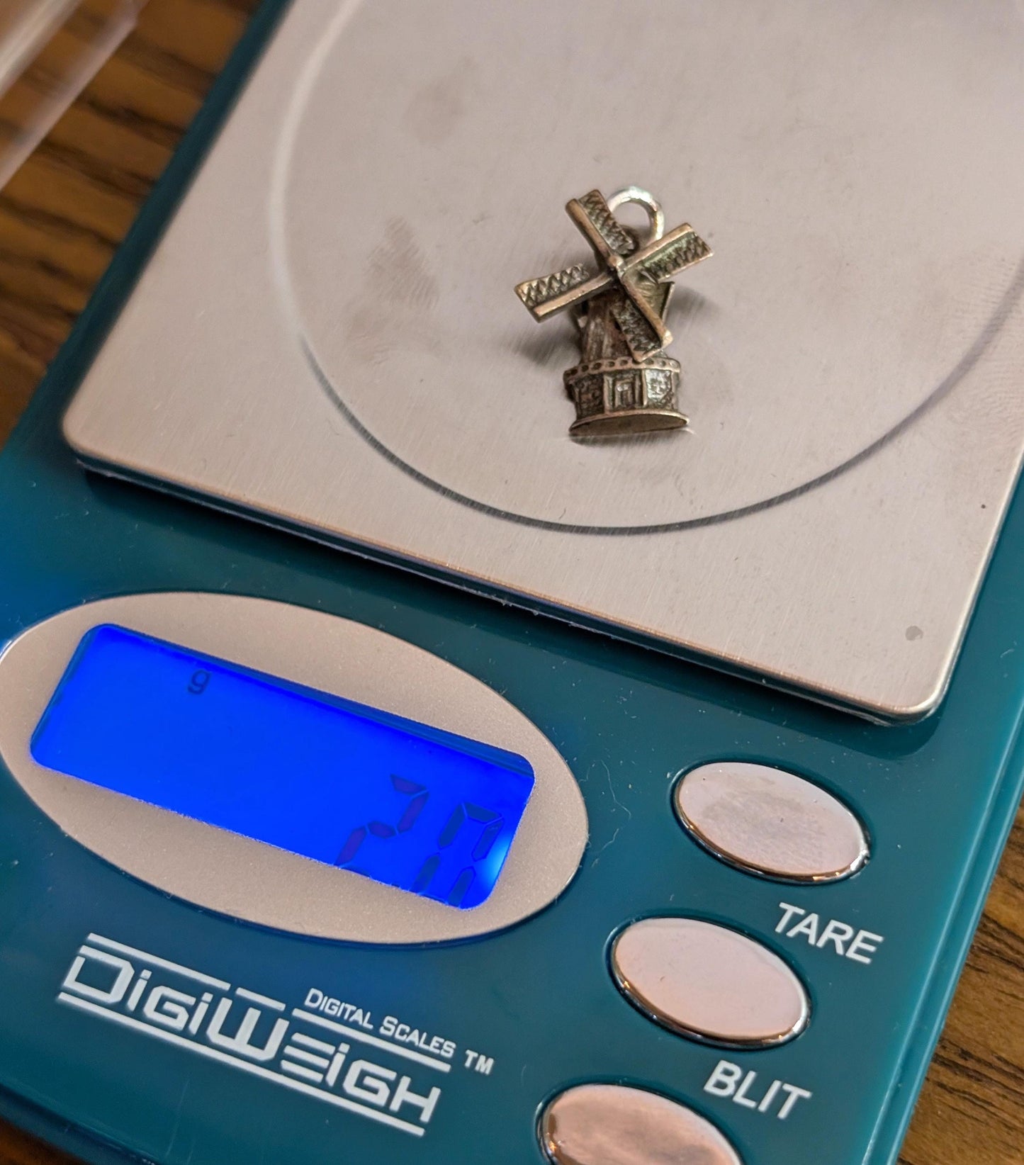 Vintage Sterling Windmill Charm With Moving Blades! 925 Silver Charm! Dutch Netherlands Icon