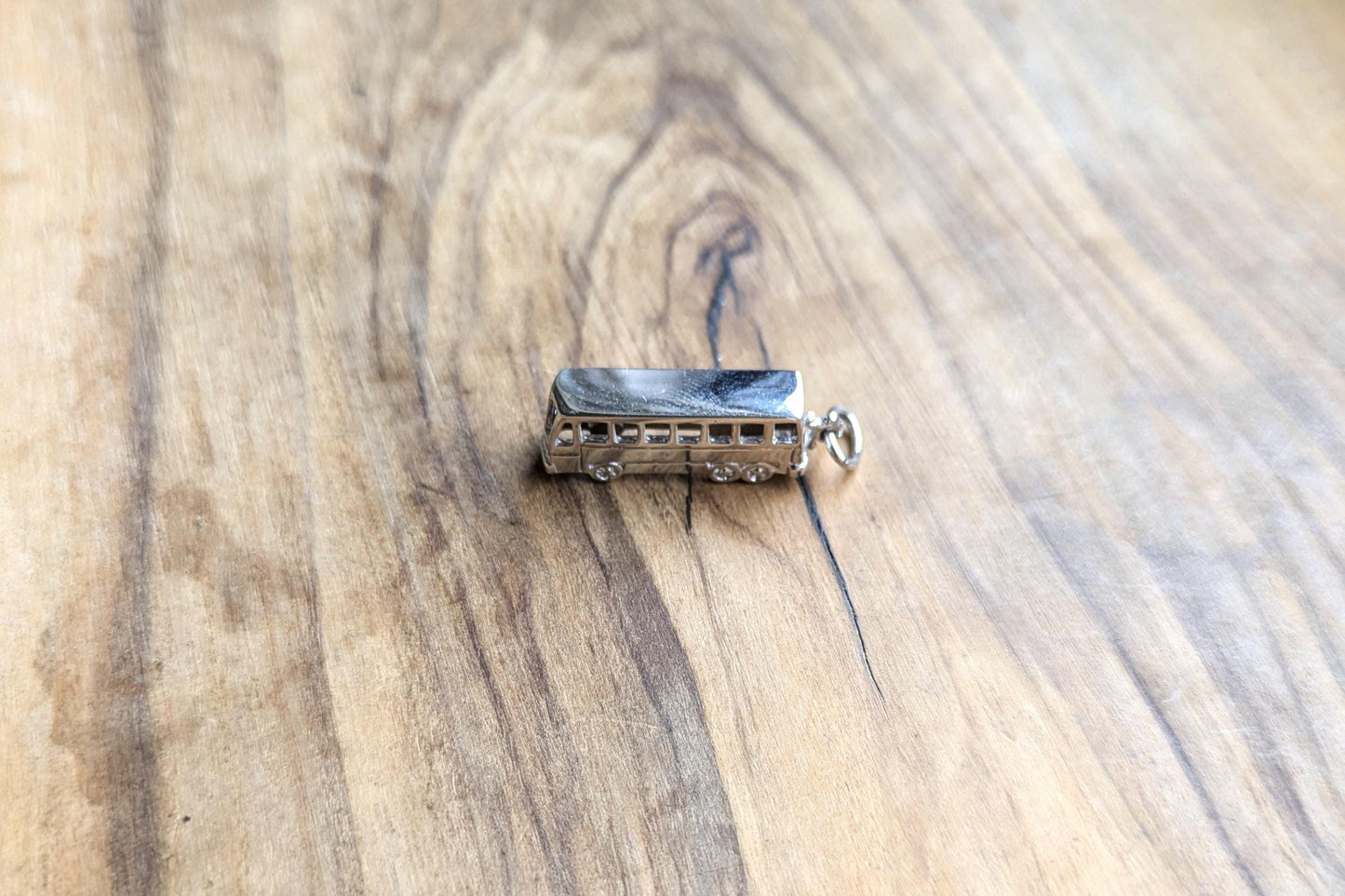 Sterling Silver Rembrandt Bus Charm - Stamped and Tested Sterling Silver - Solid 3D Sterling Bus