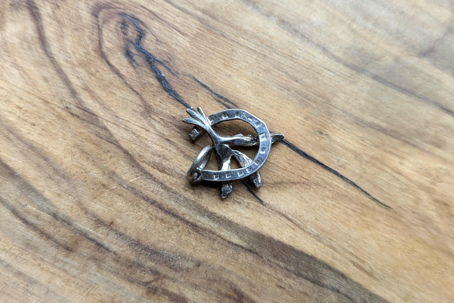 Sterling Silver Lucky Heather Horseshoe Charm - Tested Sterling Silver - Good Luck Charm