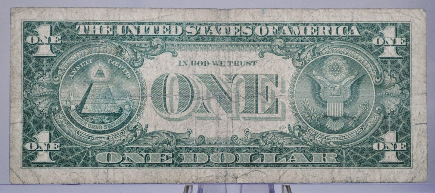 1957 B Silver Certificate 1 Dollar Note - Fancy Solid Repeater Serial Number - 98820000 - 1957B One Dollar Blue Seal Banknote - Fr#1621