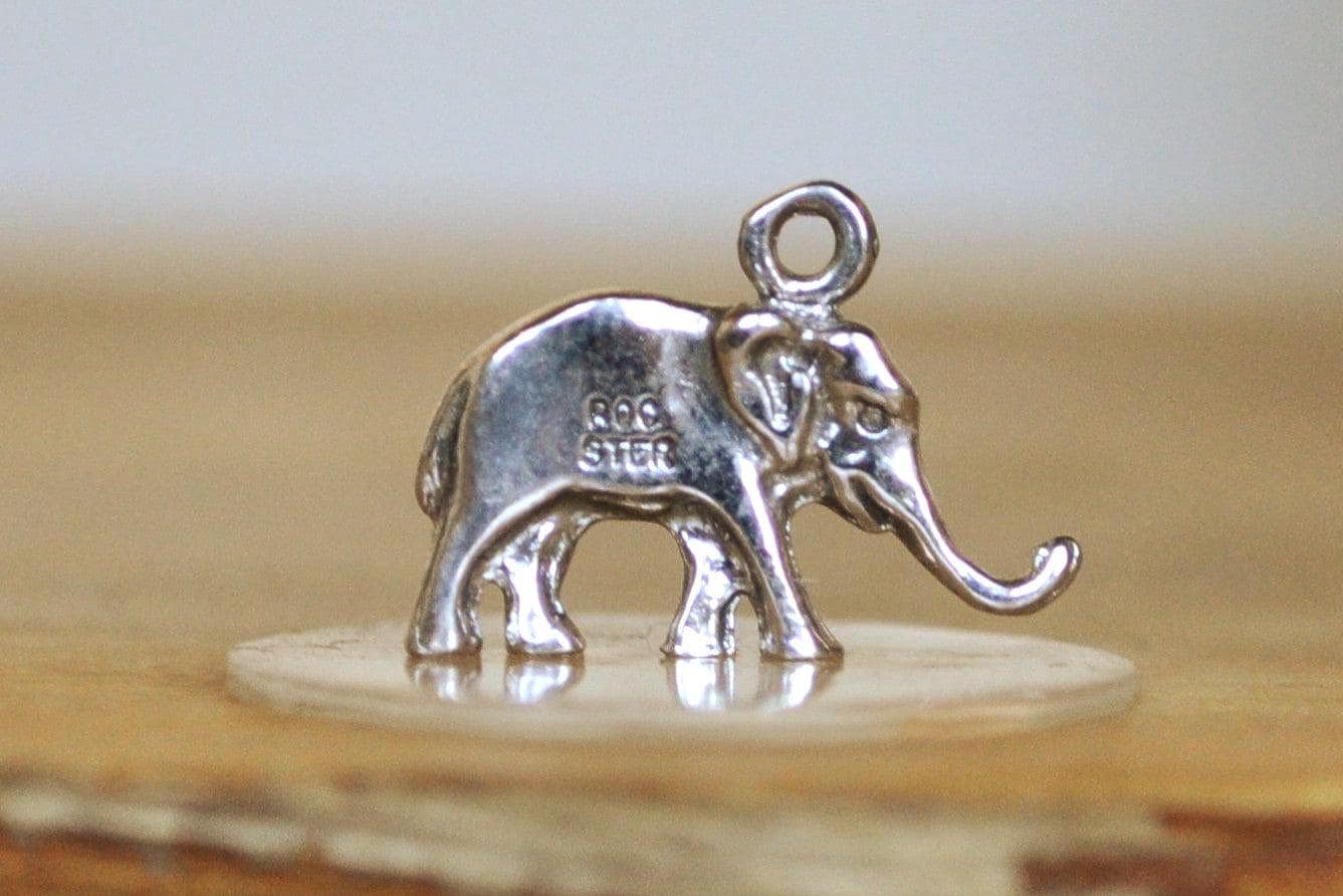 Cute Sterling Silver Elephant Pendant - Stamped and Tested Sterling Silver - Asian/African Jewelry