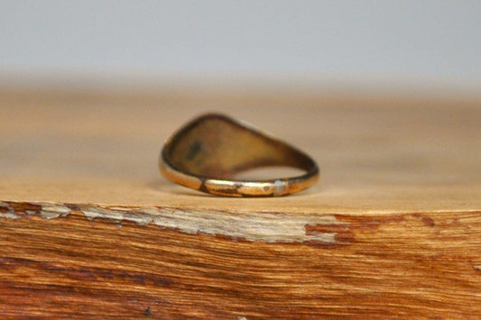 10KT Gold Filled Small "K" Signet Ring - Size 3 - Stamped and Tested 10K GF - Letter K - Alphabet Ring