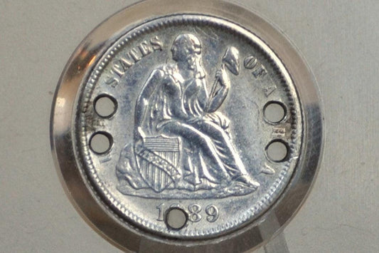 Genuine Antique Love Token, Jacob - Made From an 1880's Silver Dime - Beautiful Scroll Work, 1800s Silver Love Token, "Jacob" Love Token