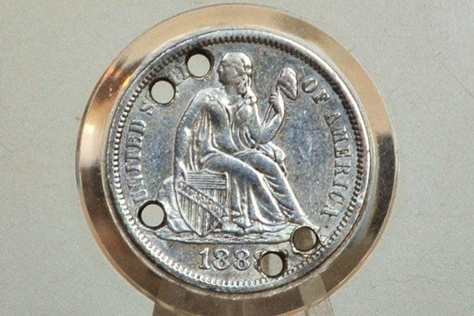 Genuine Antique Love Token, Will - Made From an 1880's Silver Dime - Beautiful Scroll Work, 1800s Silver Love Token, "Will" Love Token