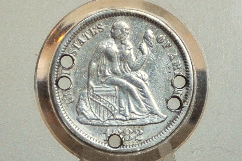 Genuine Antique Love Token, Annie - Made From an 1880's Silver Dime - Beautiful Scroll Work, 1800s Silver Love Token, "Annie" Love Token