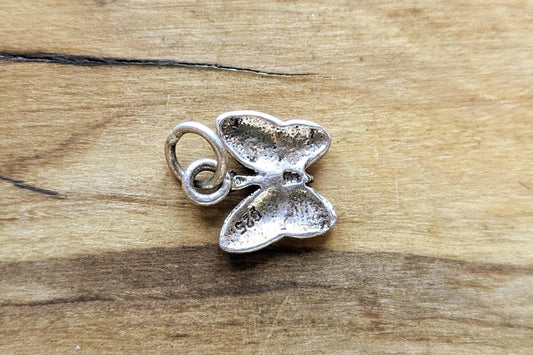 Cute Sterling Small Butterfly Charm - Stamped and Tested Sterling Silver - Sterling Micro Charm
