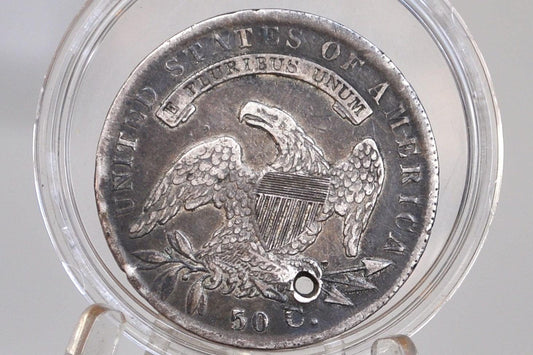 1834 Capped Bust Half Dollar - XF Detail, Holed, Nice Color - 1834 Half Dollar US Half Dollar 1834 - Early American Coin