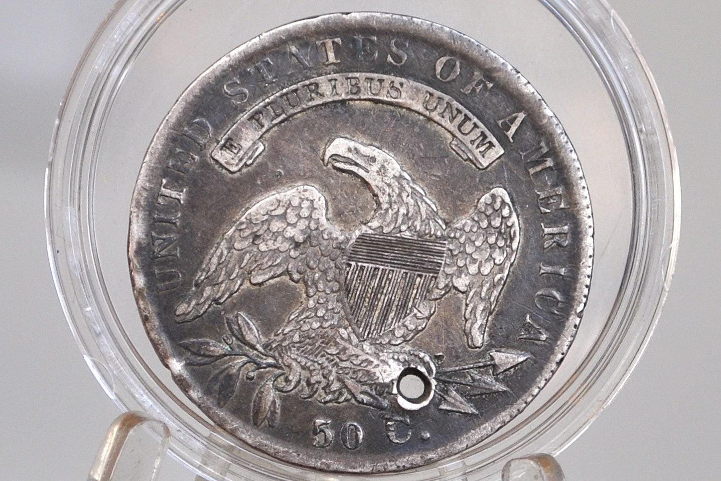 1834 Capped Bust Half Dollar - XF Detail, Holed, Nice Color - 1834 Half Dollar US Half Dollar 1834 - Early American Coin