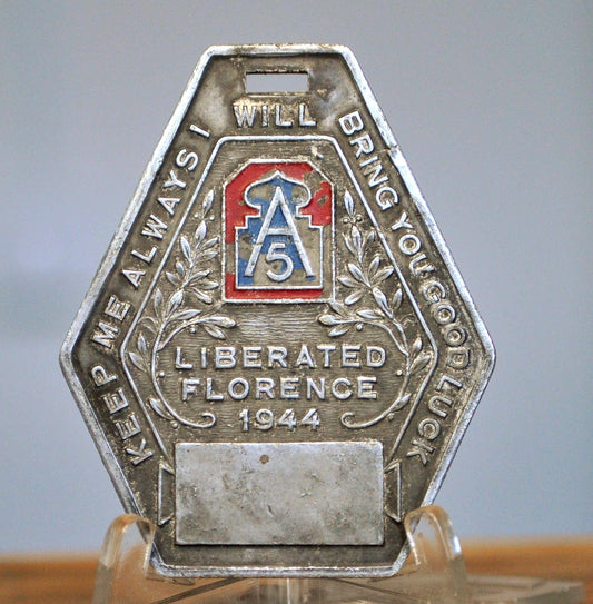 Souvenir Of Florence Liberated in 1944 Keychain - Goodluck Florence Souvenir Keychain