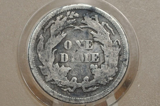 1873 Seated Liberty Dime - Fine Details, Minor Damage - 1873 Liberty Seated Silver Dime - Authentic, Great Date!