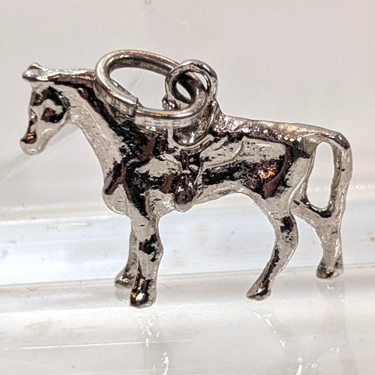 Vintage Sterling Horse Charm - 925 Silver Saddled Equine - 2.03 Grams