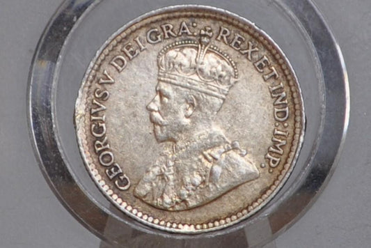 1919 Canadian Silver 5 Cent Coin - Very-Extremely Fine - Canada 5 Cent Sterling Silver 1919 Canada