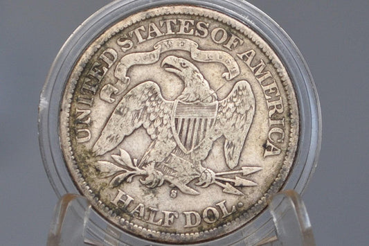 1875-S Seated Liberty Half Dollar - VG+ - 1875 S Liberty Seated Silver Half Dollar - Low Price!