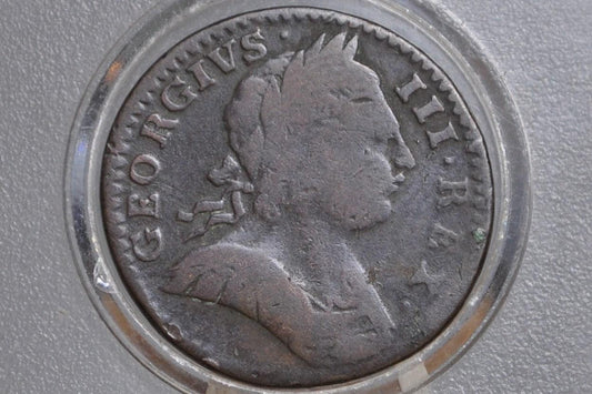 1774 UK Farthing - Great Detail, VG/F- 1774 Great Britain Farthing - Historic Coin!