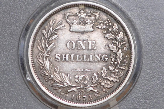 1873 Great Britain Silver 1 Shilling UK One Shilling 1875 - XF+ Detail - Die No. 119 - Queen Victoria - 1 Shilling 1873 Silver - Silver Shil