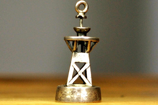 1957 His Lordship Silver Lighthouse Charm - Stamped and Tested Sterling Silver - East Coast Charm - Missing Beacon Bead