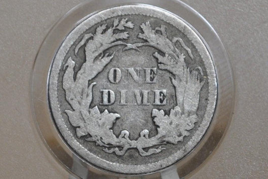 1868 Seated Liberty Dime - Fine Grade / Condition - 1868 Silver Dime / 1868 Liberty Seated Dime - US Dime 1868
