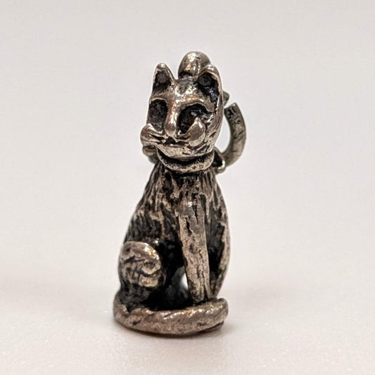 Vintage Sterling Sitting Cat Charm - 925 Silver - 2.69 grams