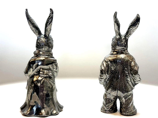 Dressed Rabbits Salt & Pepper Shakers By Vagabond - Antique Easter Rabbits Shaker Set
