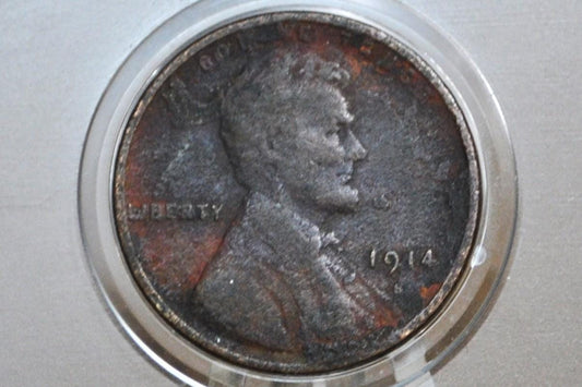 1914 P,S Wheat Penny - Choose by Mint & Grade - Wheat Ear Cent - World War I Era Coin - Lincoln Cent