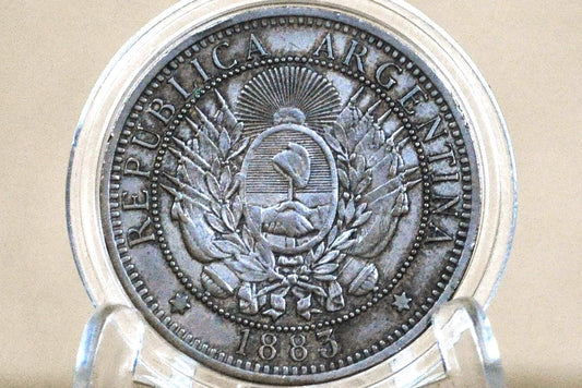 1883 Republic of Argentina Libertas Dos Centavos - AU - High Grade, Beautiful Coin - 1883 2 Centavos Argentina
