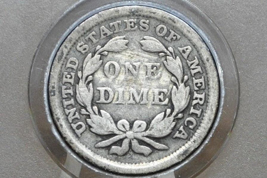 1856 Seated Liberty Dime, Large Date - Fine - 1856 Silver Dime / 1856 Liberty Seated Dime Large Date Variety