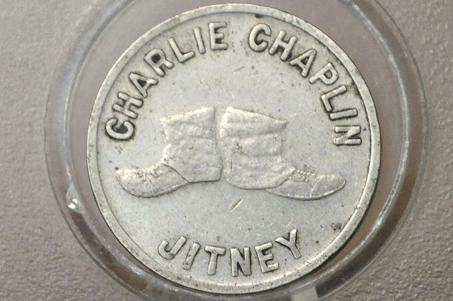 Vintage Charlie Chaplin A Jitney Elopement 1915 Promotional Token - Authentic Charlie Chaplin Movie Souvenir Token with Boots Design