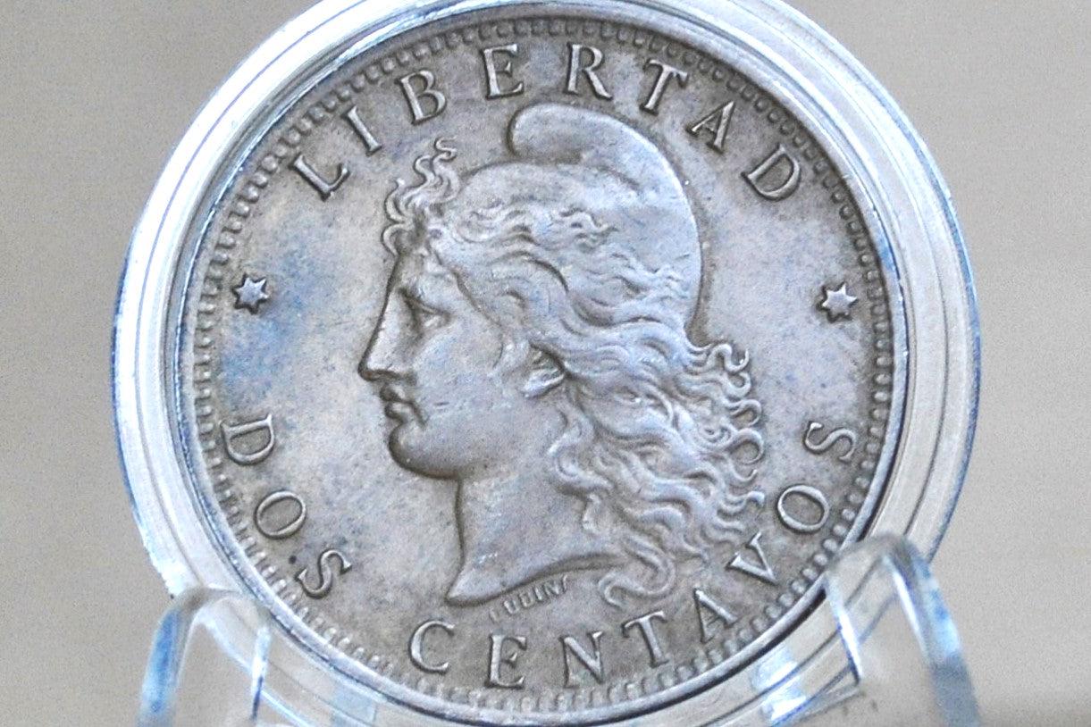 1893 Republic of Argentina Libertas Dos Centavos - AU - High Grade, Beautiful Coin - 1893 2 Centavos Argentina