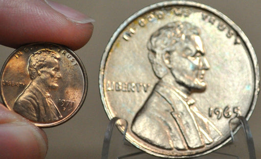 1965 Oversized Copper Round Lincoln Penny - 1965 Lincoln Penny Large Paper Weight