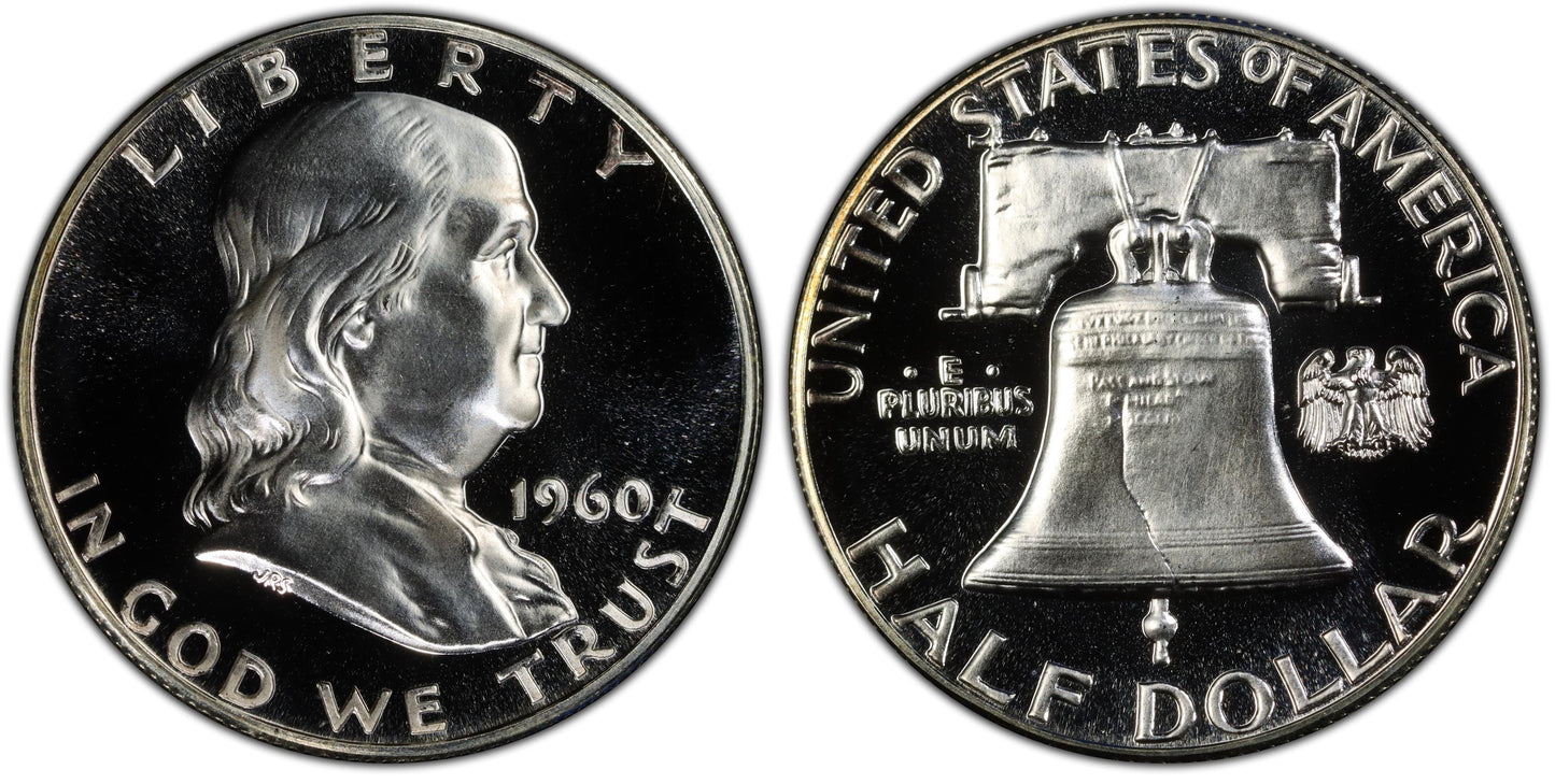 1960 P&D Franklin Silver Half Dollar - 1960 P Franklin Half Dollar 1960 D - Denver + Philadelphia Mints - 1960 Half Dollars