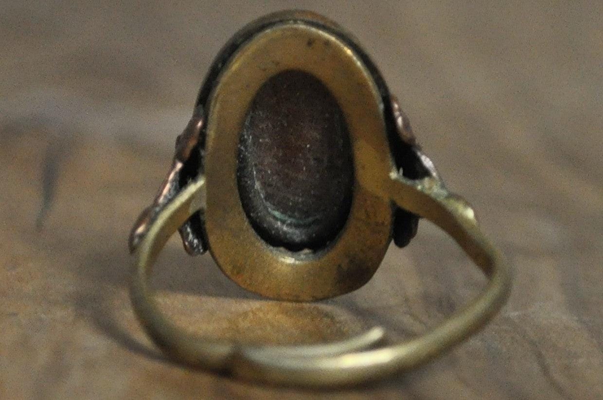 Vintage Goldstone Ring Costume Jewelry - Antique Costume Jewelry Oval Goldstone Ring