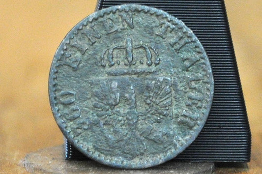 Rarer 1859 Kingdom of Prussia 1 Pfennig - Great Condition - Berlin Mint - Frederick William IV of Prussia - 1/360th Thaler -