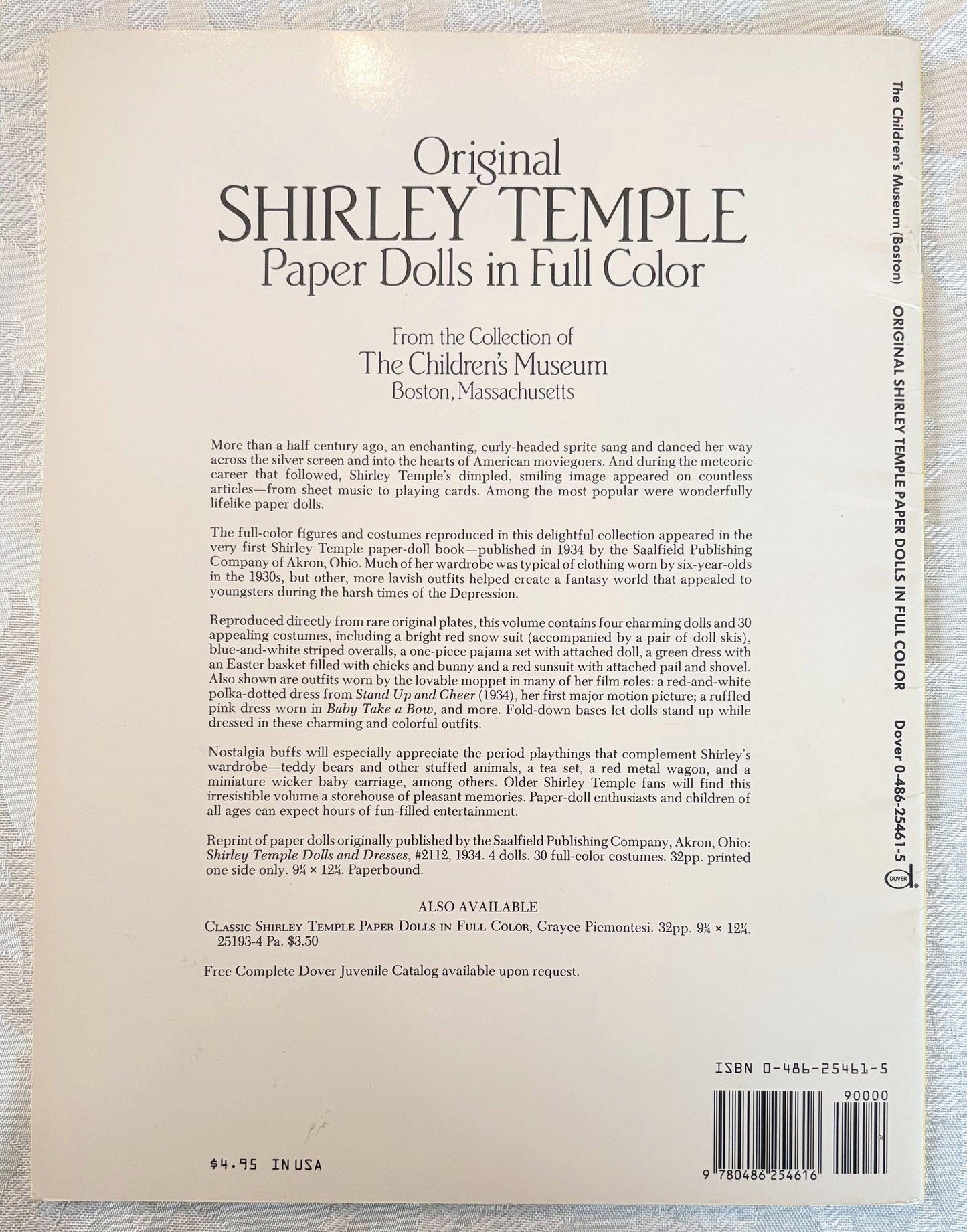 Vintage Shirley Temple Collectible: 4 Dolls & 30 Costumes Unused - Authentic Shirley Temple Repro Paper Doll Book