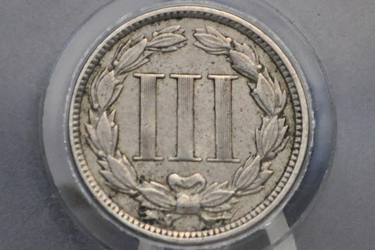1870 Three Cent Nickel US Coin - Choose by Grade / Condition - Civil War Era - 3 Cent Nickel 1870